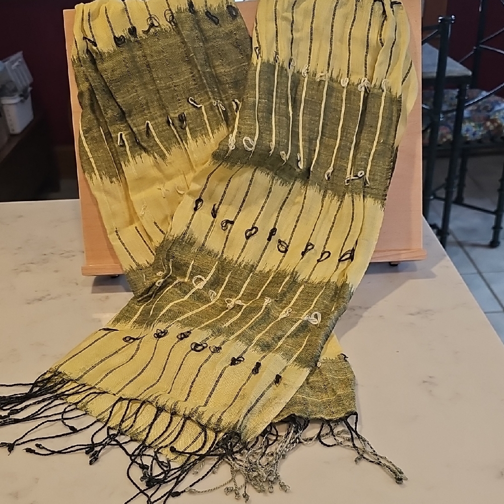 Elegant Yellow and Green Scarf